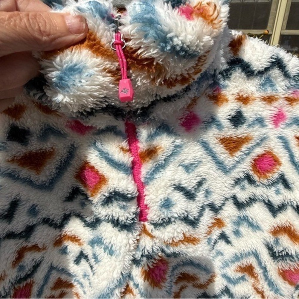 Eddie Bauer Womens Small Fleece Pullover Quarter Zip Southwestern Sherpa Print - Picture 5 of 6